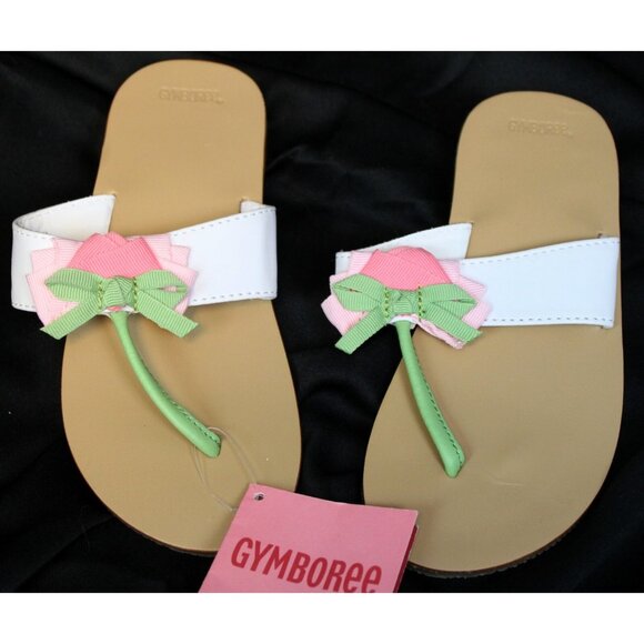 2010 Gymboree Easter Celebrate Spring Thongs Shoes sz 12 Flip Flips Tulips Sanda - Picture 1 of 5